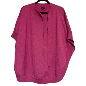 Talbots Bow Neck Poncho Cape Sweater. Womens. Pink. Sz M